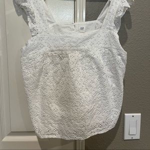 White eyelet tank